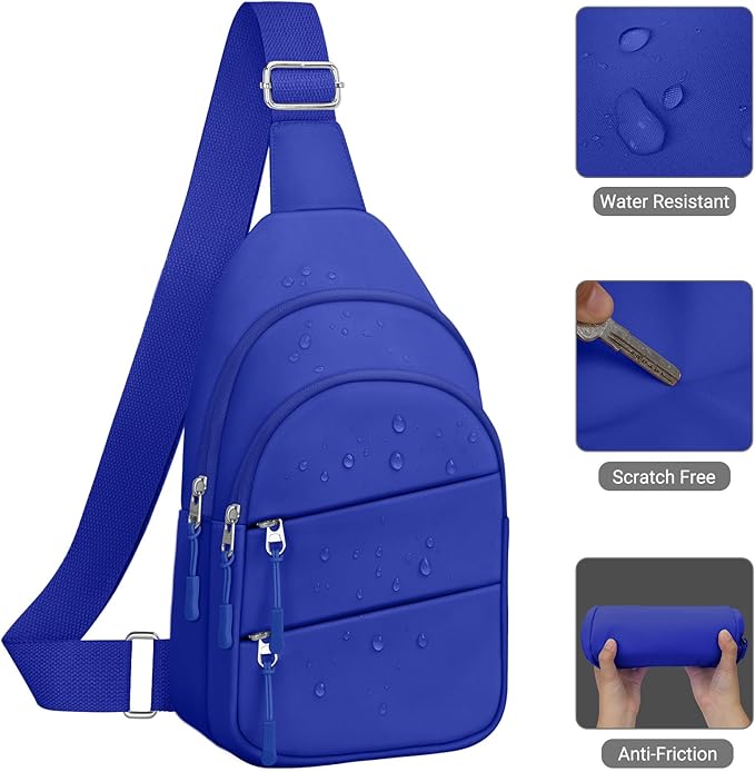 Tuwubi Crossbody Bags for Women, Sling Bag for Men, Small Hiking Backpack Anti Theft Lightweight for Outdoors Travel (M, Royal Blue)