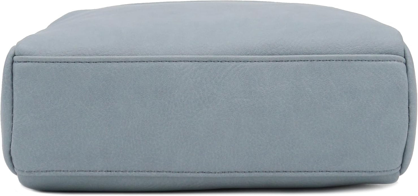 FashionPuzzle Triple Zip Small Crossbody Bag