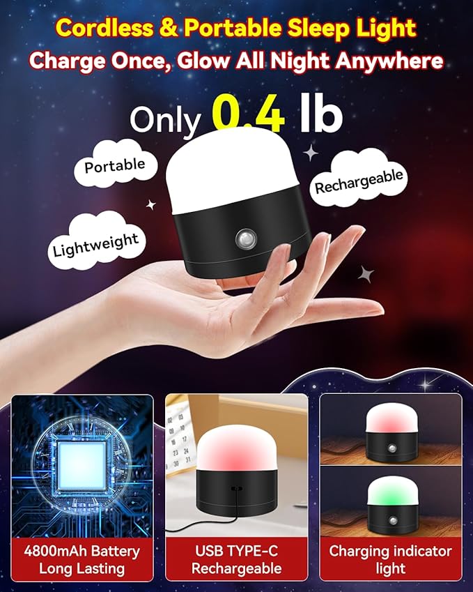 Neporal REDIX 670nm Red Light for Sleep, 100% Blue Light Blocking Night Light, Dimmable & 4 Timer Natural Promoting Melatonin for Fall Sleep, Specific Remote Touch Control Sleep Lamp for Bedroom