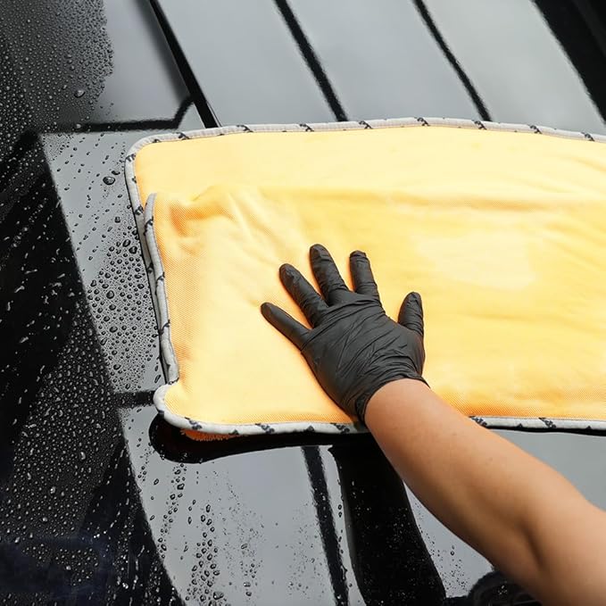 SPTA Drying Towel, Car Wash Drying Towel for Spotless Shine, Highly Absorbent, Scratch-Free Large Microfiber Towel for Car Washing, 29.1 x 35 inch, Orange-MT031