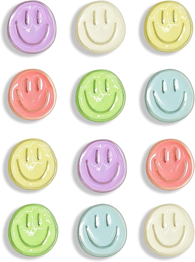 KEYDUACU 12 Pcs Cute Fridge Magnets,Locker Magnets,Decorative Magnets,Adult Magnets,Office Magnets (12 Pcs - Jelly Colors)