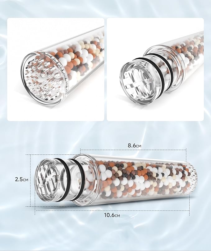 SR SUN RISE Shower Filter for Handheld Shower Head, Replacement Filters for Hard Water Remove Chlorine and Harmful Substances (8 Filters)