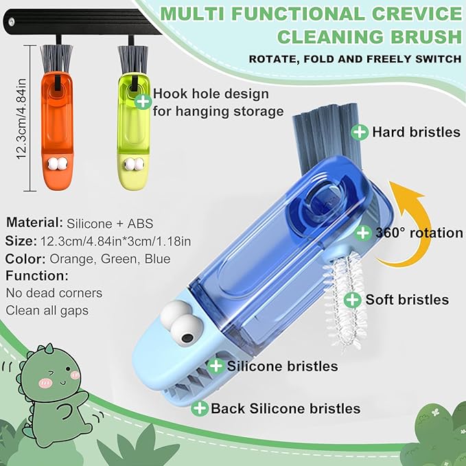 6 PCS Cup Lid Gap Cleaning Brush, Portable Water Bottle Brush, Multifunctional Bottle Cleaner Brush Set for Tight Spaces, Bottle Gaps, Straws, Tumblers, Travel Mug Caps
