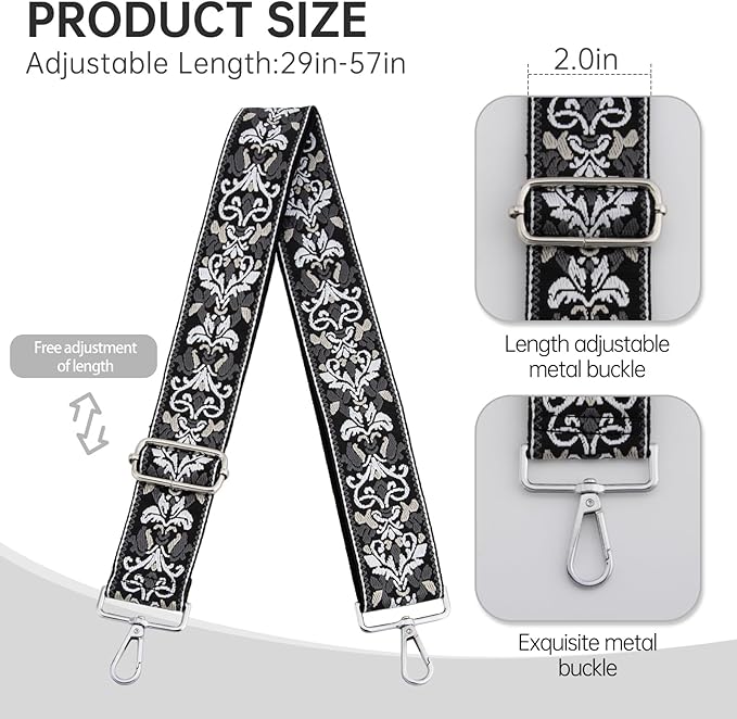 Purse Straps Replacement Crossbody Wide Bag Strap for Purses Adjustable Shoulder Straps for Women Bags