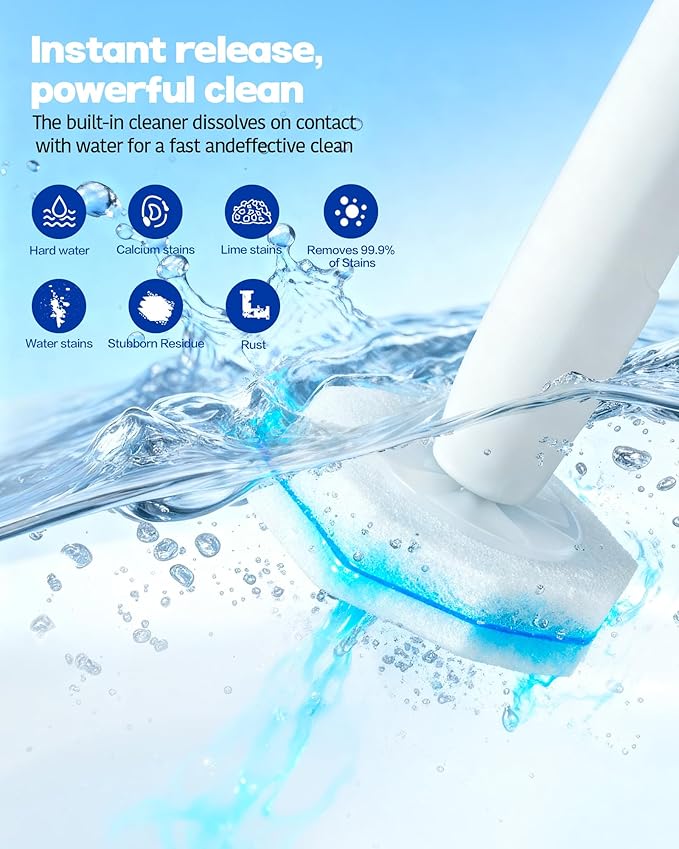 100 Pack Toilet Wand Refills Compatible with Clorox, Instant Foam Cleaning, Secure Lock No Slipping, Odor Neutralizing, Easy Snap-On Design