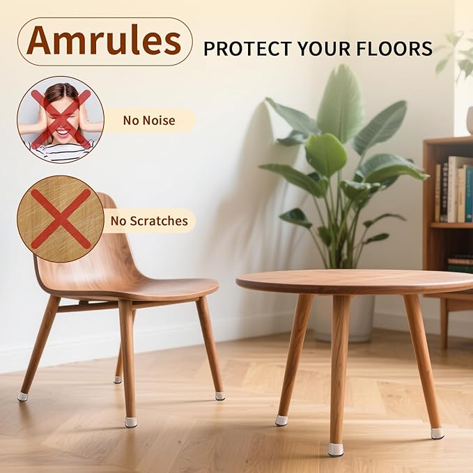 36Pcs Round Chair Leg Floor Protectors, Silicone Chair Feet Caps to Protect Tile Floors, Felt Pads Furniture Leg Caps Covers from Scratches and Noise (Darkgrey Edging, Fit: 1.3" - 2")