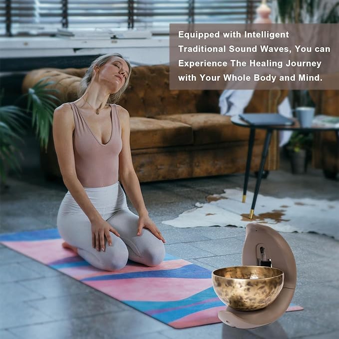 Automatic Singing Bowl for Meditation, Yoga, Mindfulness, Sleep and Energy Healing, Sound Therapy, Handmade in Nepal,Automatic Percussion (Automatic Singing Bowl Set)
