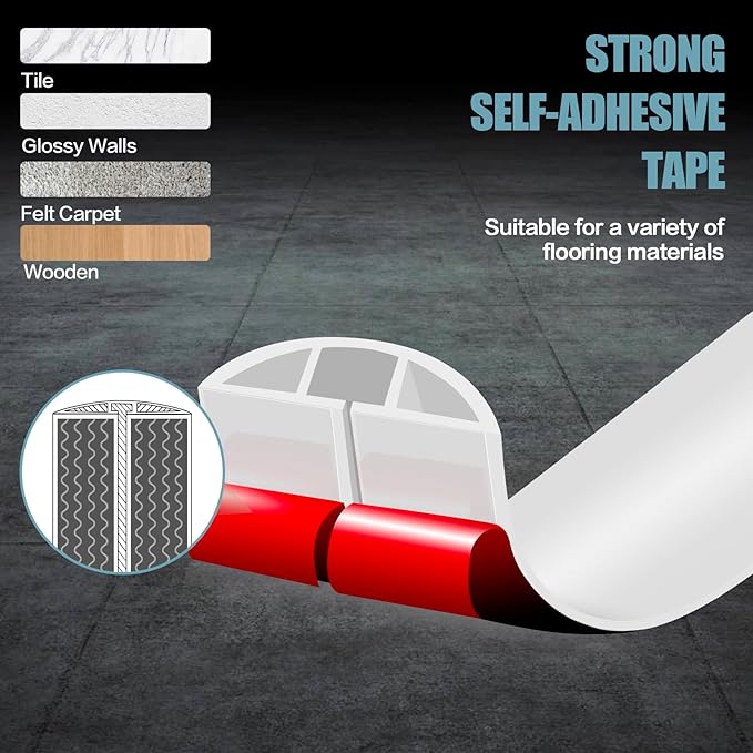 Floor Cord Cover Self Adhesive Cord Hider,3.3FT Cable Management, Extension Strip Protector for Wires, Prevent Cable Trips for Offices, Gyms, Exhibitions Cavity:0.39"(W) x 0.27"(H) White