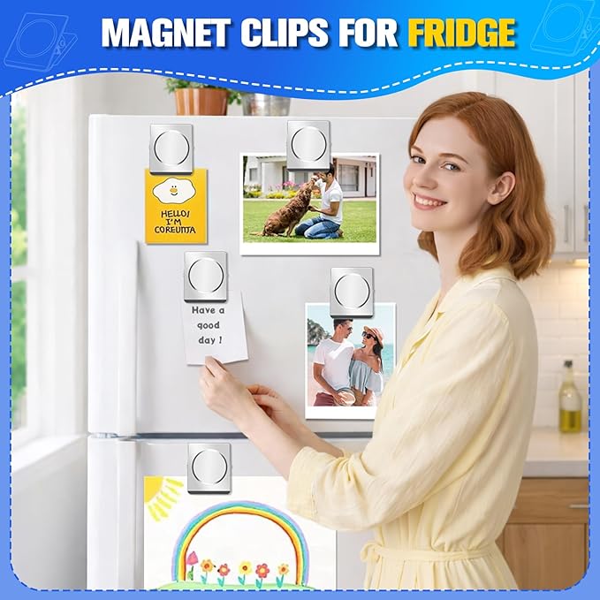 Grtard Strong Magnetic Clips, 2.2 Inch Extra Large Magnetic Clips Heavy Duty, 4Pack Magnet Clip for Fridge, Clip Magnets for Refrigerator, Whiteboard, Classroom, Kitchen, Office Organizer