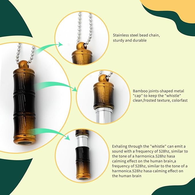 528 hz Meditation Necklace | Breathing Necklace | Frequency Healing Devices | Calm Mindfulness Tool | 528 hz Whistle | Relaxation,Stress Reduction and Concentration by Adjusting The Breathing