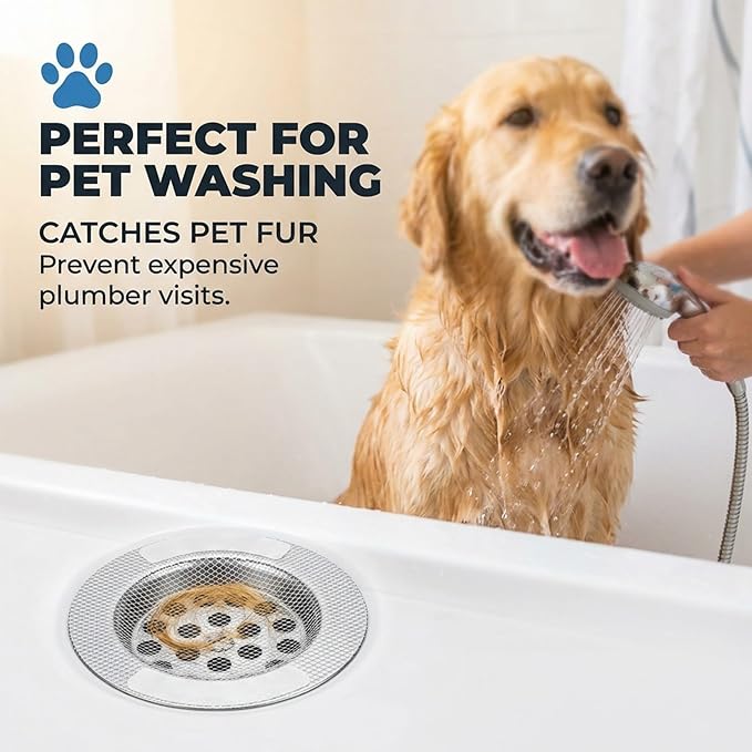 50 Pack Square Disposable Shower Drain Hair Catcher Stickers - Waterproof Drain Covers for Bathroom Floor, Sink & Bathtub, Easy-Peel Drain Hair Trap for Clog Prevention & Hygiene