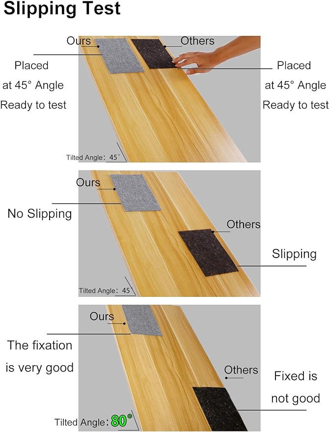 Non-Slip Rug Pad Grippers - 8x11 Ft, 1/8" Thick, (Felt + Rubber) Double Layers Area Carpet Mat Tap, Provides Protection and Cushioning for Hardwood or Tile Floors