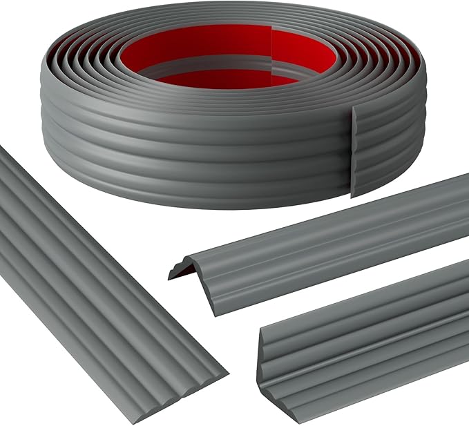 Wall Corner Protector & Edge Guard，Peel and Stick Wall Trim Moulding Inside & Outside Corner Molding Trim Caulk Strip, Self Adhesive Trim for Wall Edge,Ceiling,Countertop, 1.6” W x10’ L，Grey