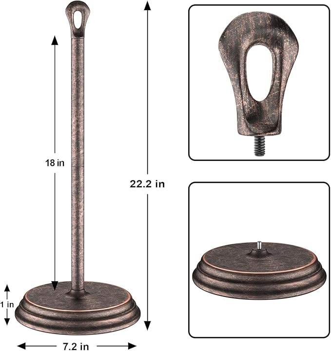 Toilet Paper Holder with Rustproof, Metal Free Standing Toilet Paper Stand Storage for Bathroom, Tissue Paper Roll Holder for Bathroom Accessories (Oil Rubbed Bronze)