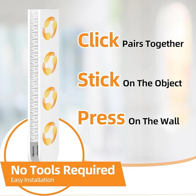Picture Hanging Strips 80 Strips, Damage Free Removal, Wall Poster Picture Hangers Without Nails, Sticky Hook & Loop Adhesive Strips for Poster/Picture/Home/Office, 40 Pairs/Medium, White