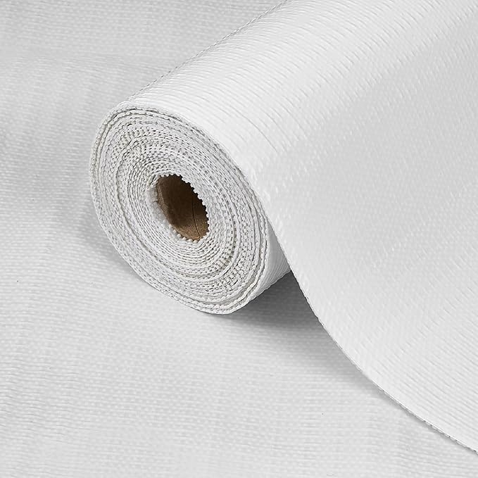 Drawer Shelf Liner for Kitchen Cabinets Non-Adhesive, Non Slip Shelf Paper Waterproof Thickened Cabinet Liners for Shelves, Strong Grip Mats for Cupboard, Dresser, Pantry, White, 17.5 in x 20 FT