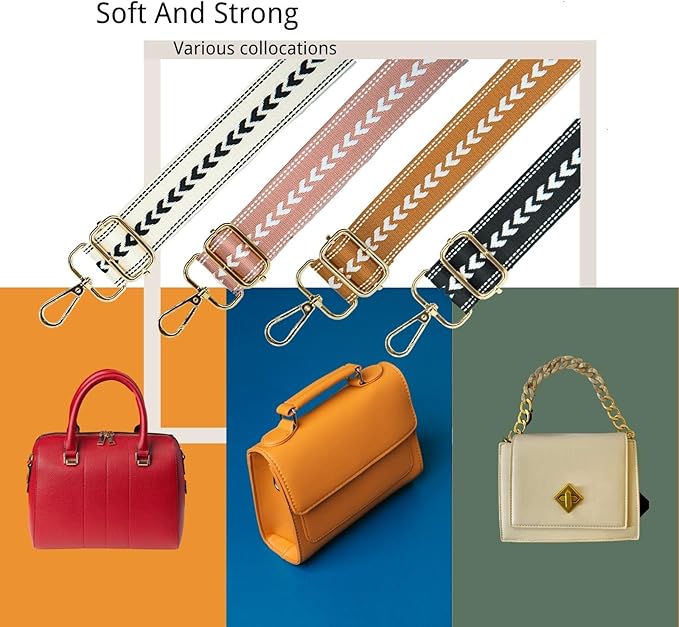 S&loyoe Purse Straps Replacement Crossbody Bag Strap Adjustable Wide Guitar Straps for Handbags 1.5inch