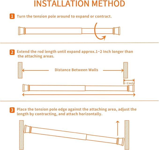 2 Pack Spring Tension Curtain Rod Adjustable 15.7-28 Inches，5/8" Diameter， White，Small Short Expandable Spring Loaded Curtain Tension Rods For Window, Bathroom, Cupboard,Kitchen