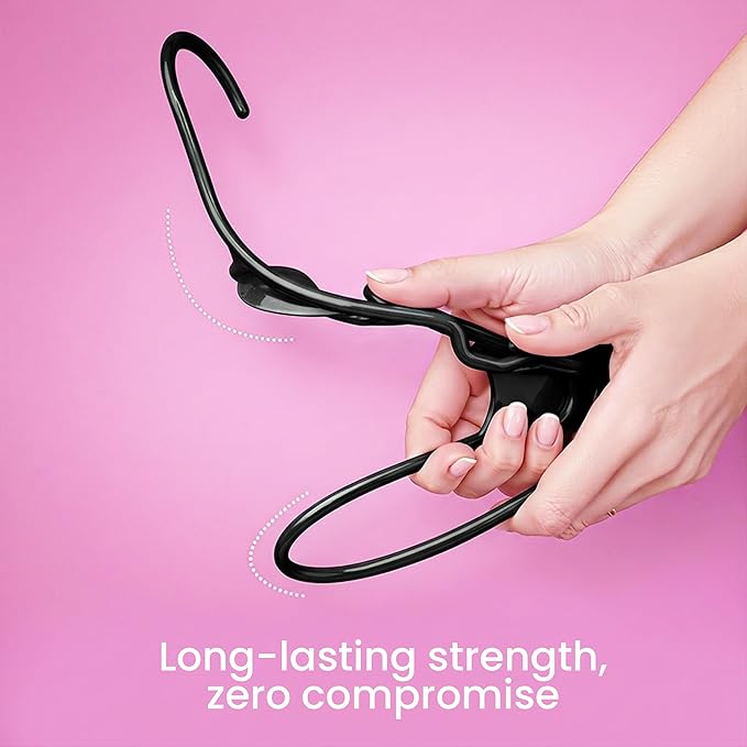 Utopia Home Plastic Hangers 200 Pack - Perfect Space Saving Clothes Hanger - Durable and Strong - Perfect Closet Organizers with Shoulder Grooves (Black)