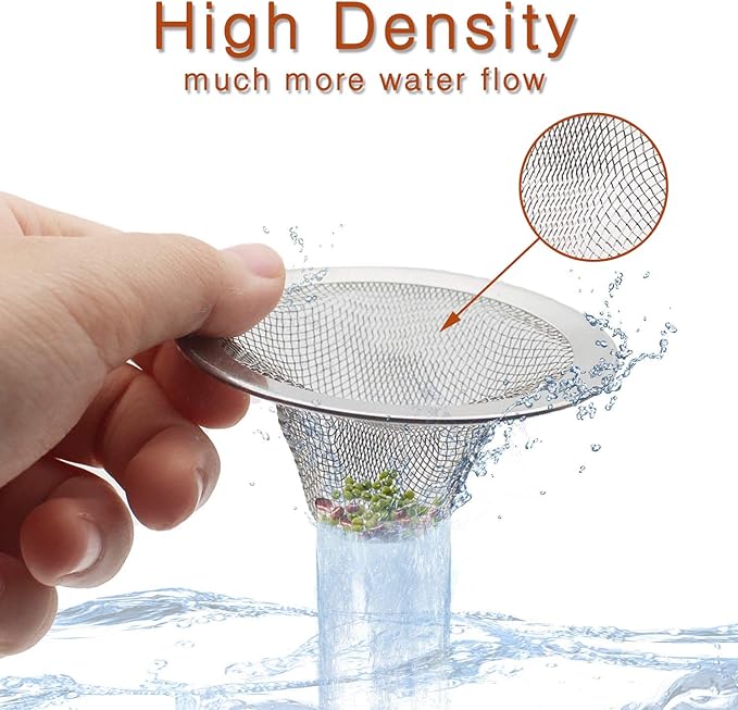 2pcs Heavy Duty Stainless Steel Slop Basket Filter Trap,3.54" Top / 1.65" Mesh Metal Sink Strainer,Perfect for Kitchen Sink/Bathroom Bathtub Wash Basin Floor Drain Balcony Drain Hole,Utility