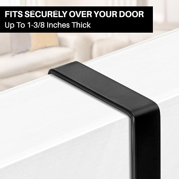 LYNK Professional® Home™ Over the Door Hooks - 46 Hook – Over the Door Coat Rack - Over the Door Hanger - Hanging Towels or Clothes - Bathroom, Bedroom, Laundry Room - Lifetime Ltd. Warranty, Black