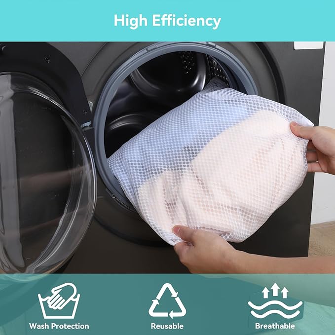 OTraki Mesh Laundry Bag for Delicates 20x24 inch Mesh Wash Bag for Washing Machine Zippered Net Laundry Bag for Bra Underwear Wash Bag Travel Camping College Dorm Home White