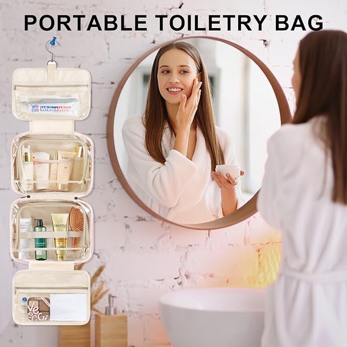 TOPEAST Teen Girl Gifts Trendy Stuff - Birthday Gifts for 7 8 9 10 11 12 13 14 15 16 17 18 Year Old Teen Girls, Hanging Toiletry Bag Initial Makeup Bag - Letter E, Purple