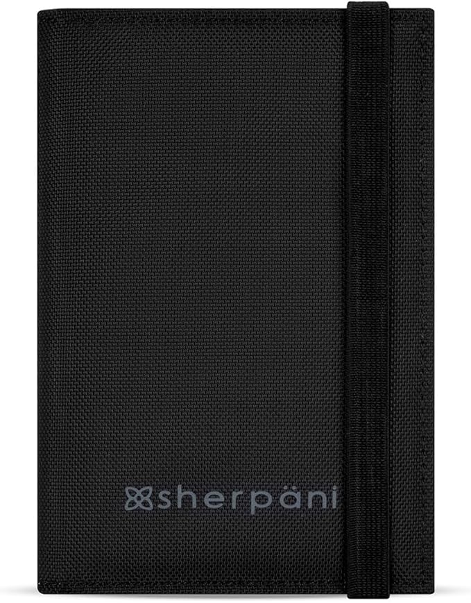 Sherpani Vienna, RFID Blocking Passport Holder, Travel Passport Cover Wallet, Travel Documents Organizer Protector for Women, Travel Gift (Carbon Lite)