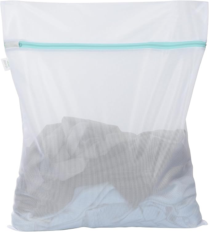 OTraki Medium Mesh Laundry Bags 20x24 inch Zipper Lingerie Bags for Washing Delicates Net Laundry Mesh Bag Sack Machine Washable for Travel Dorm Hotel Camp, White