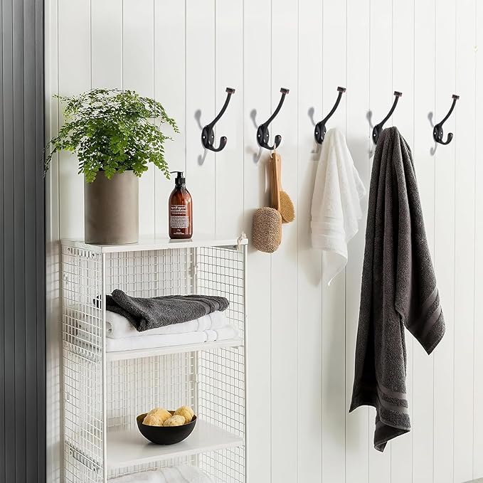khtumeware The 5 Pack Heavy-Duty zinc Alloy Oil Rubbed Bronze Coat Hook is Suitable for bathrooms, Behind Doors, bedrooms, corridors, and is a Towel Robe Hooks for Both Household and Commercial use