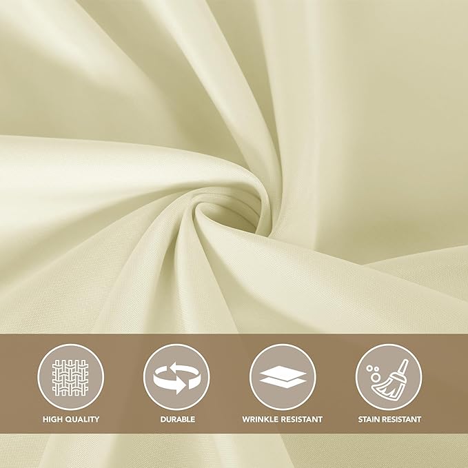 sancua Round Tablecloth 90 Inch Diameter, 8 Pack - Circle Polyester Fabric Table Cloth for Wedding Party Reception Banquet Birthday, Washable Formal Table Cover (Fit 30-72 Inch Tables), Beige