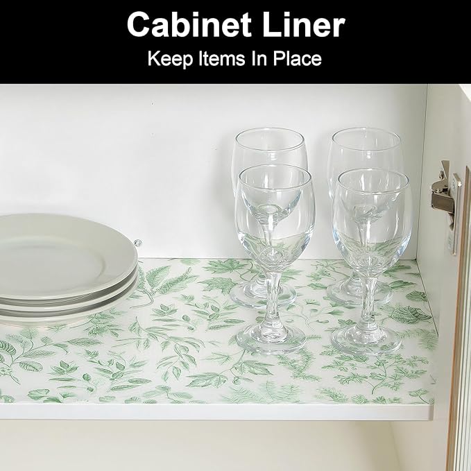 Cooyes Shelf Liner Drawer Liners, Shelf Liners for Kitchen Cabinets, Non-Adhesive Cabinet Liner, EVA Waterproof Non-Slip Refrigerator Liners for Kitchen Drawers（11.8" W x 118" L）
