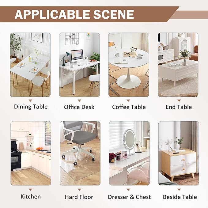 LovePads Clear Table Cover Protector 44 x 78 Inch, 1.5mm Thick Plastic Table Cover, Table Protector for Dining Room Table, Waterproof Vinyl Tablecloth Table Pad Mat for Kitchen, Dresser, Writing Desk