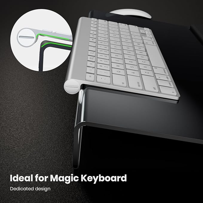 Computer Keyboard Stand Acrylic Tilted Keyboard Holder for Easy Ergonomic Typing&Working,Yikola 3-Level Height Adjustment Keyboard Riser with Wrist Rest for Keyboard,Keyboard Storage for Office-Black