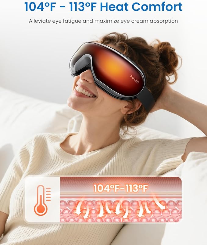 RENPHO Eyeris 1 Eye Massager with Heat, Eye Mask for Migraine, Smart Sleep Mask for Dry Eyes Relax, Reduce Strain Massage Equipment for Mom Dad Women Men Her Him