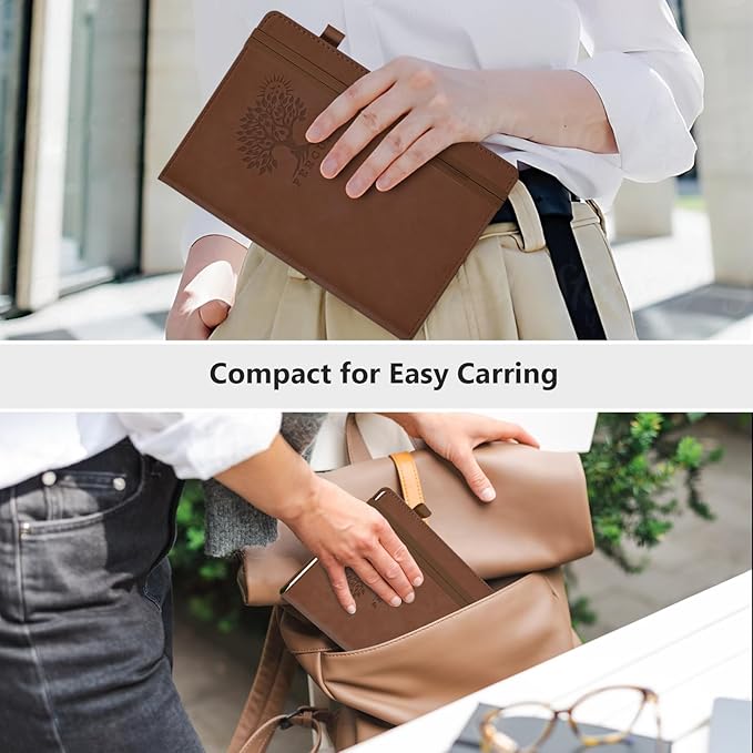 Lined Journal Notebook for Men & Women, 160 Pages College Ruled Journal for Writing, A5 Hardcover Leather Notebooks for Work, School, Business, Travel, Daily Diary 5.9" x 8.5" - Brown