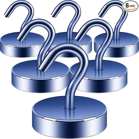 Neosmuk Magnetic Hooks, Cruise Ship Essentials, 80lb+ Heavy Duty Magnetic Hooks for Cruise Cabins, Refrigerator, Grill, Hanging, and Travel | Extra Strong Must-Haves Magnet Hook,Navyblue