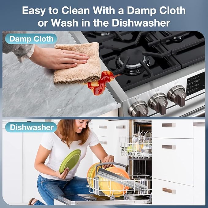 Eveanro 2PCS Kitchen Stove Counter Gap Covers, Stainless Steel Gap Cover, Cooktop Trim Kit, Stove Gap Guards, Oven Gap Filler, Heat Resistant & Effectively Protect Stove Gap Filler 16.5-33inch Silver