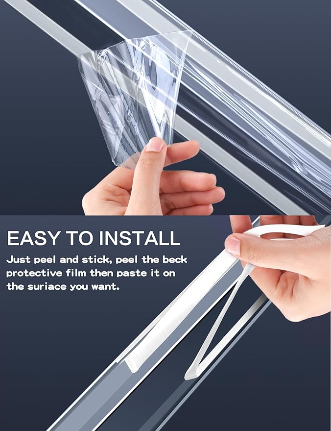12PCS Clear Self-Adhesive Night Stand Corner Protectors，Corner Guards & Edge Protector for Wall Door Frame Cabinet Baseboard & Door, Table, Stair (3x60cm/1.18x23.62in)