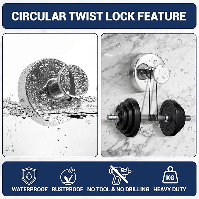 Suction Cup Hooks for Shower,No Drill Towel Hooks for Bathroom Wall, Kitchen, Glass, Mirror, Tile - Ideal for Hanging Towels, Robes, and Loofahs (Mirror-2pcs)