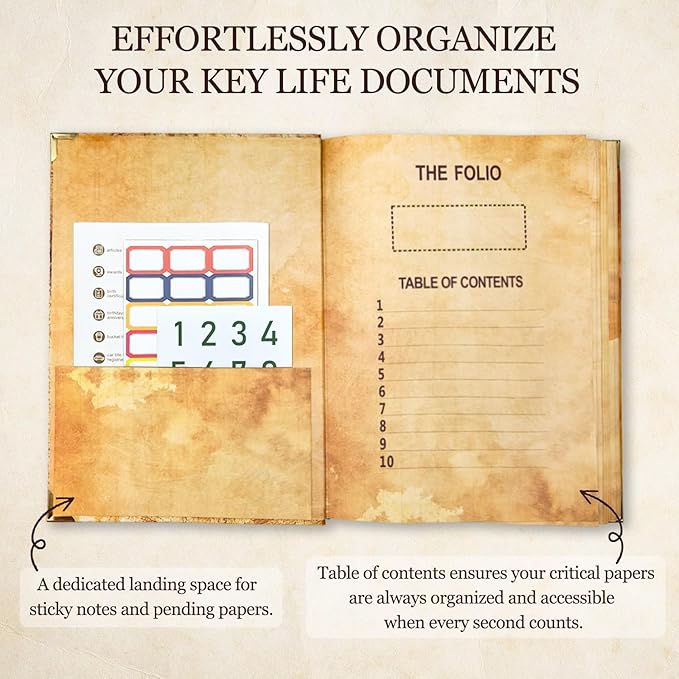 Document Organizer | Expanding File Folder for Important Papers, Passports, Birth Certificates | in Case If I Die File Folder | Ideal for Home Organization & Graduation Gift(Maple Leaf)