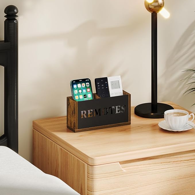 YINMIT Remote Control Holder Wall Mount, TV Remote Holder Wall Mount, Universal Remote Caddy, Remote Organizer Divided Storage Box for Wall, Table, Living Room, Bedroom