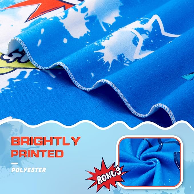 WERNNSAI Game Kids Beach Towel for Boys - 30” x 60” Quick Dry Sand-Free Swim Towels for Boys Super Soft Absorbent Towel, Pool Camping Travel Bath Towel for Outdoor Sports Picnic