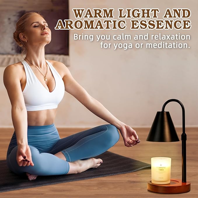 Candle Warmer Lamp with Timer Dimmable, Christmas Birthday Gifts for Women Mom, Vintage Candle Lamp, Black Candle Warmer for Jar Scented Candles, Home Decor, Wax Melt Warmer with 2 Bulbs