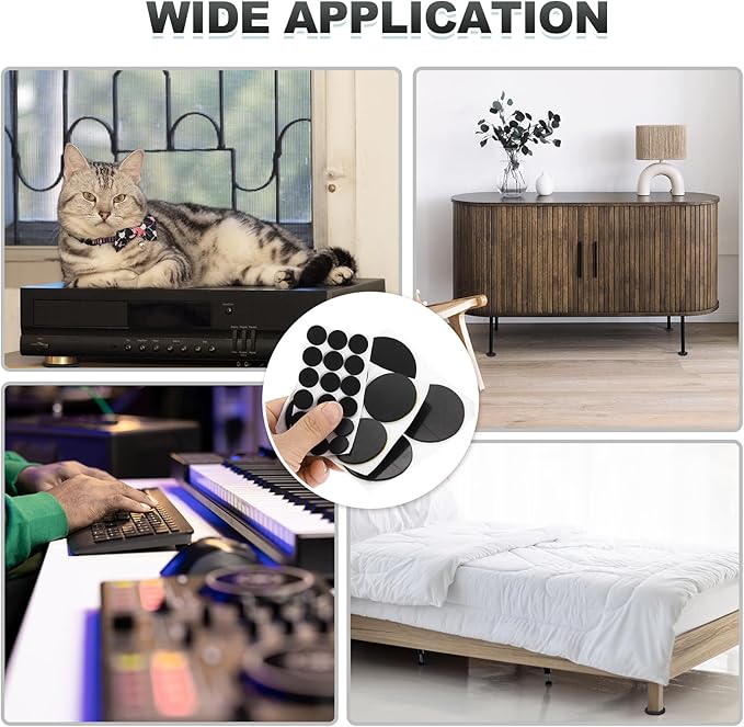PATIKIL Non-Slip Furniture Pads 2-3/4" (70mm x 3mm), 10 Pcs Adhesive Backed Round Rubber Feet Anti-Scratch Rubber Furniture Grippers for Hardwood Floor Electronics Bed Drawers DIY