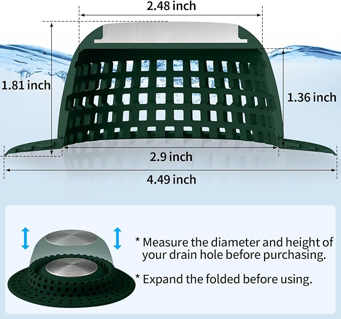 Shower Drain Hair Catcher Bathtub Drain Cover Shower Protector for Pop-Up & Regular Drains