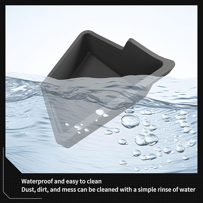 LUCKEASY 2PCS Trunk Corner Up Storage Box for Tesla Model Y Juniper 2025 2026 Need Lid Under Box Trunk Storage Bins for Model Y Juniper Accessories TPE Black