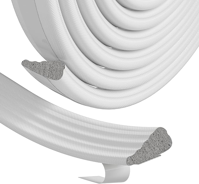 Weather Stripping Door Seal Strip for Door Frame,Window Insulation for Winter,Exterior Doors Soundproofing Gap Filler,Window Sealer Weather Stripping,Foam Windows Draft Stopper (White,3pcs×196")