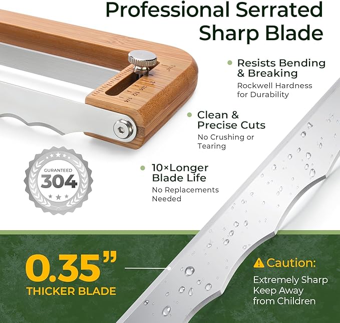 keechee Bread Pilot Adjustable Bread Knife – Upgraded Bread Slicer for Homemade & Sourdough Loaves, Serrated Stainless Blade with Precision Thickness Guide, Gift for Artisan Bakers
