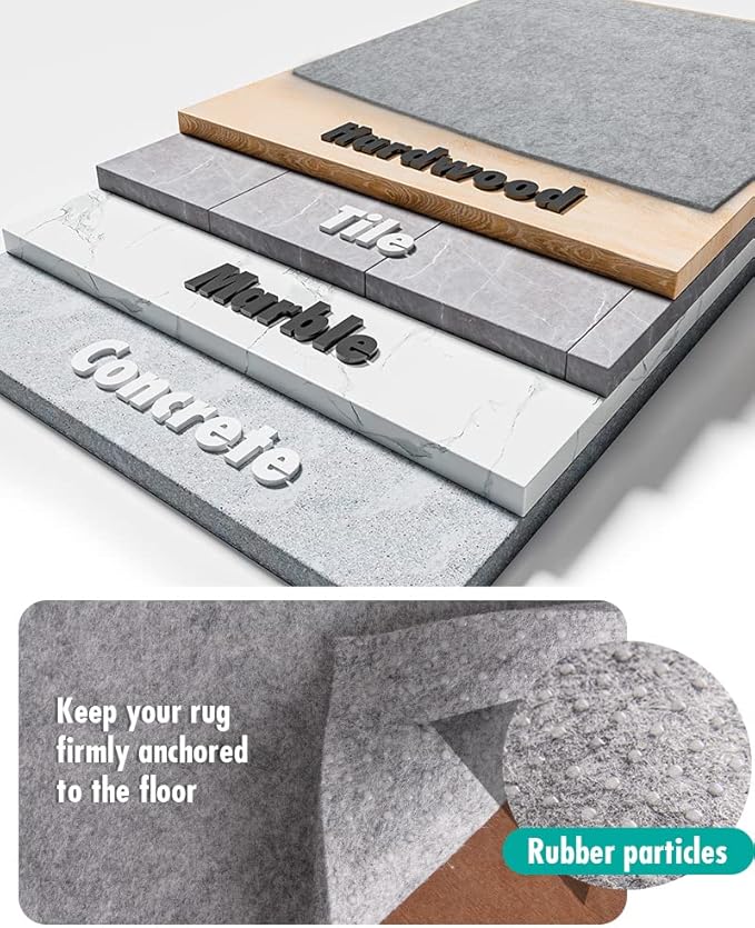 Resare Non Slip Rug Pad Gripper - 2x3 Feet 1/8" Extra Thick Felt Under Rug for Area Rugs and Hardwood Floors,Super Cushioned Non Skid Carpet Padding